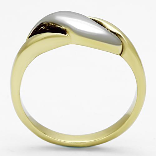 Load image into Gallery viewer, Two-Tone IP Gold (Ion Plating) Stainless Steel Ring with No
